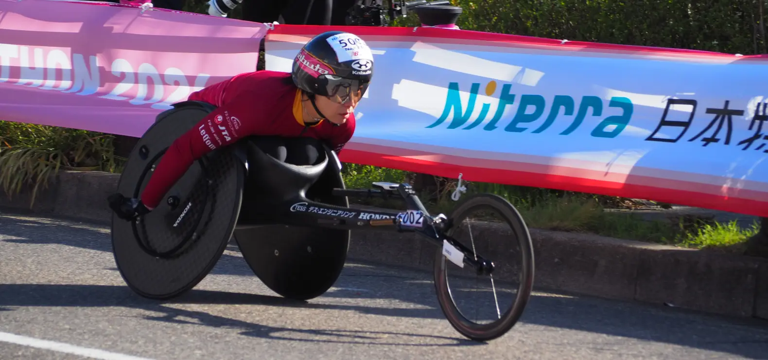 車いすマラソンの活動の様子